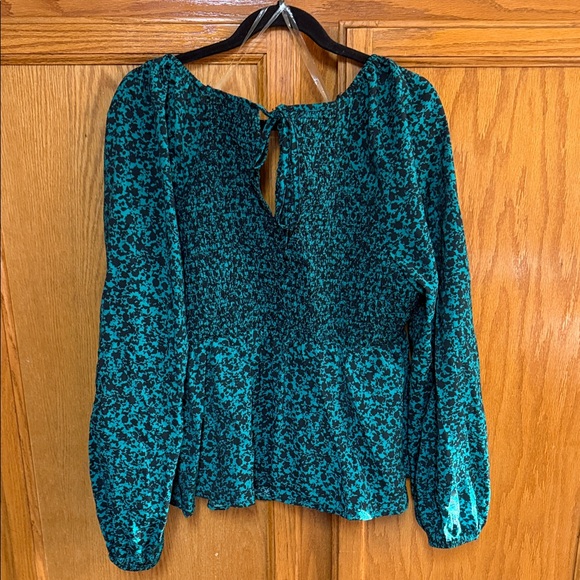 Ava & Viv Teal Floral Blouse - Picture 4 of 4